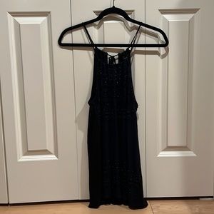 Halter navy sequined top